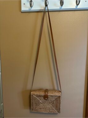 Woven Crossbody Bag in Natural Tan